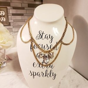 Statement necklace cold Chain Crystal Rhinestone